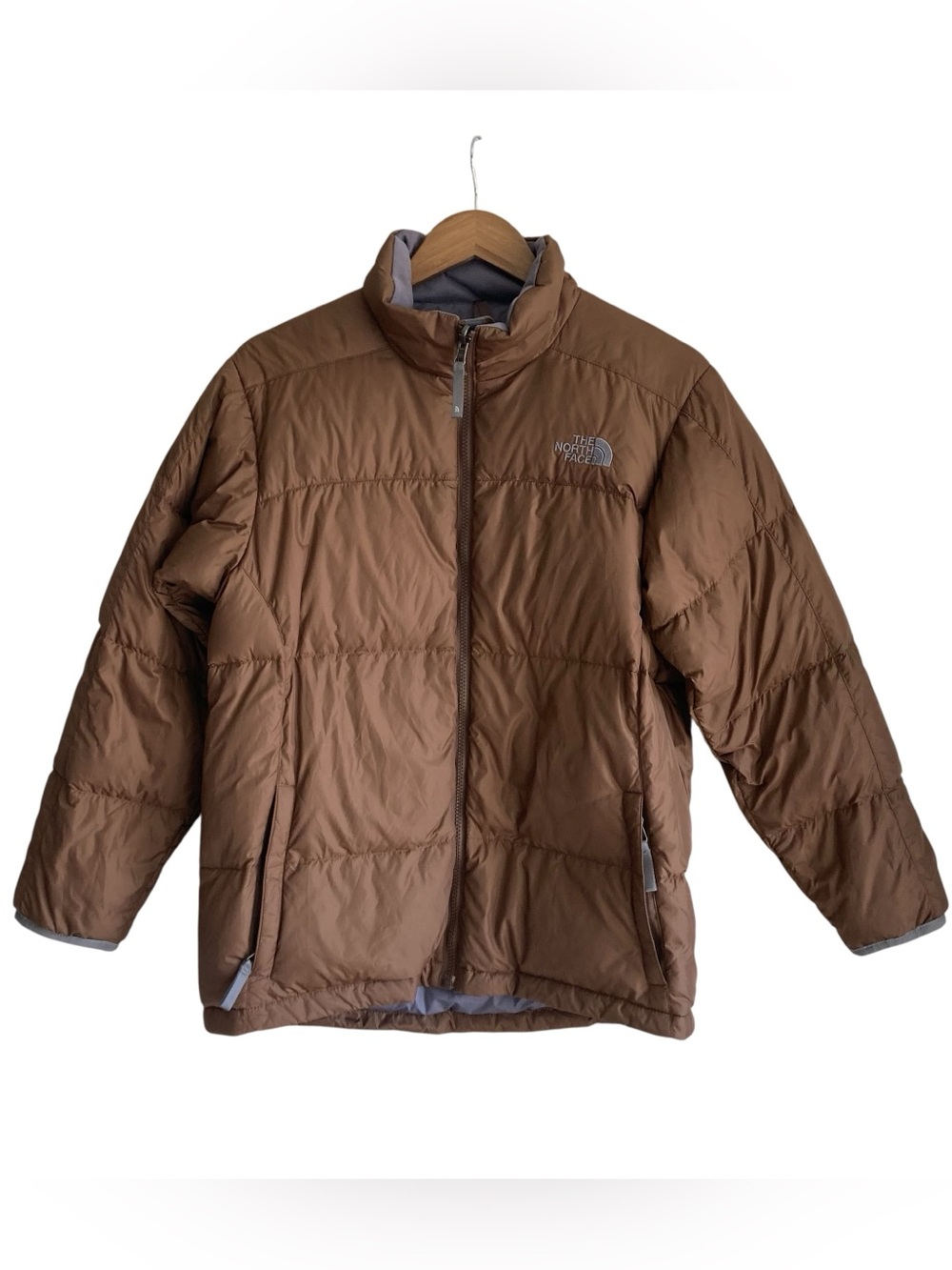 The North Face Kids Chestnut Brown Quilted Goose Down Insulated Puffer Jacket